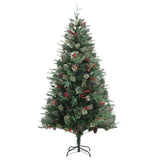 Vidaxl Christmas Tree avec des cônes de pin 195 cm en PVC et Green PE