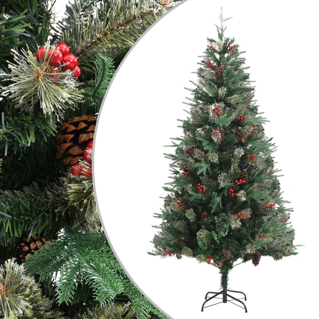 Vidaxl Christmas Tree s borovicovými kužely 225 cm PVC a PE Green