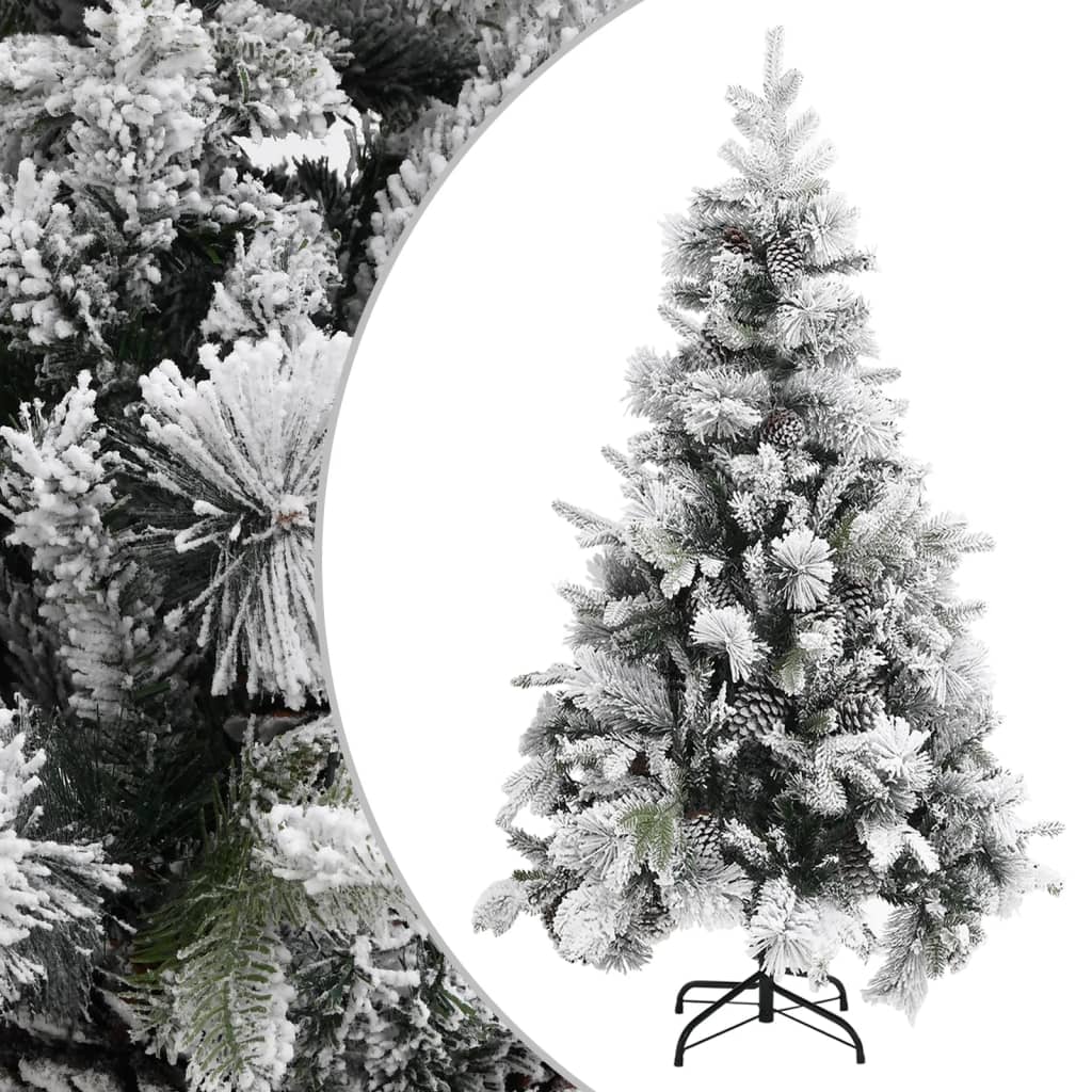 Vidaxl Christmas tree with pine cones and snow 195 cm PVC and PE