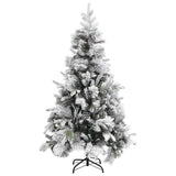 Vidaxl Christmas tree with pine cones and snow 195 cm PVC and PE