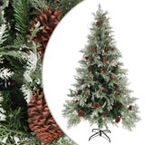 Vidaxl Tree di Natale con coni di pino 195 cm PVC e PE verde e bianco