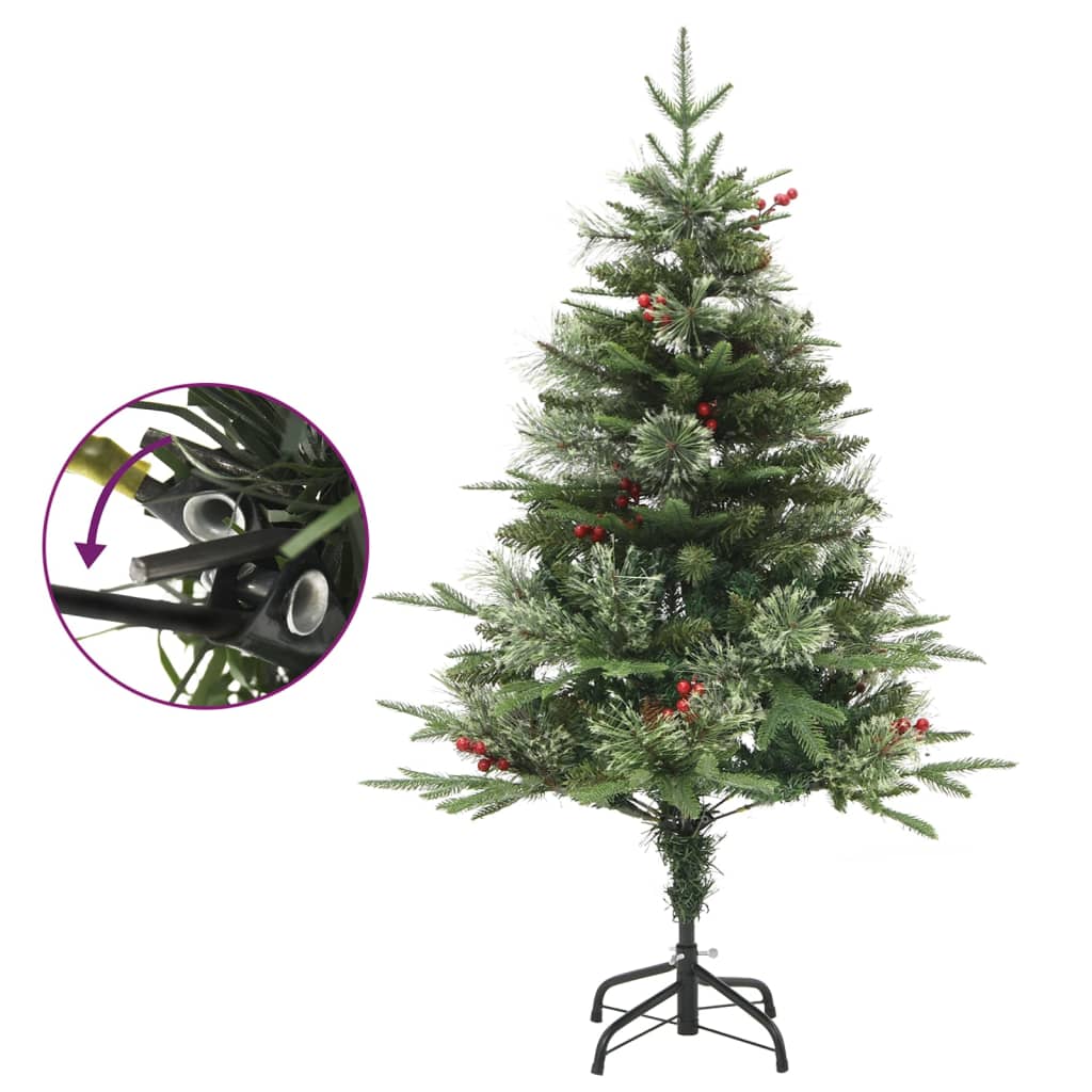 Vidaxl Christmas Tree s LED a borovicovými kužely 150 cm PVC a PE Green