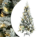 Vidaxl Christmas Tree avec des cônes LED et de pin et neige 225 cm PVC et PE