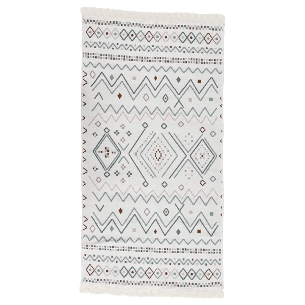 Viaxl tapis 120x180 cm beige coton et bleu