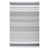 Vidaxl rug 160x230 cm cotton gray and white