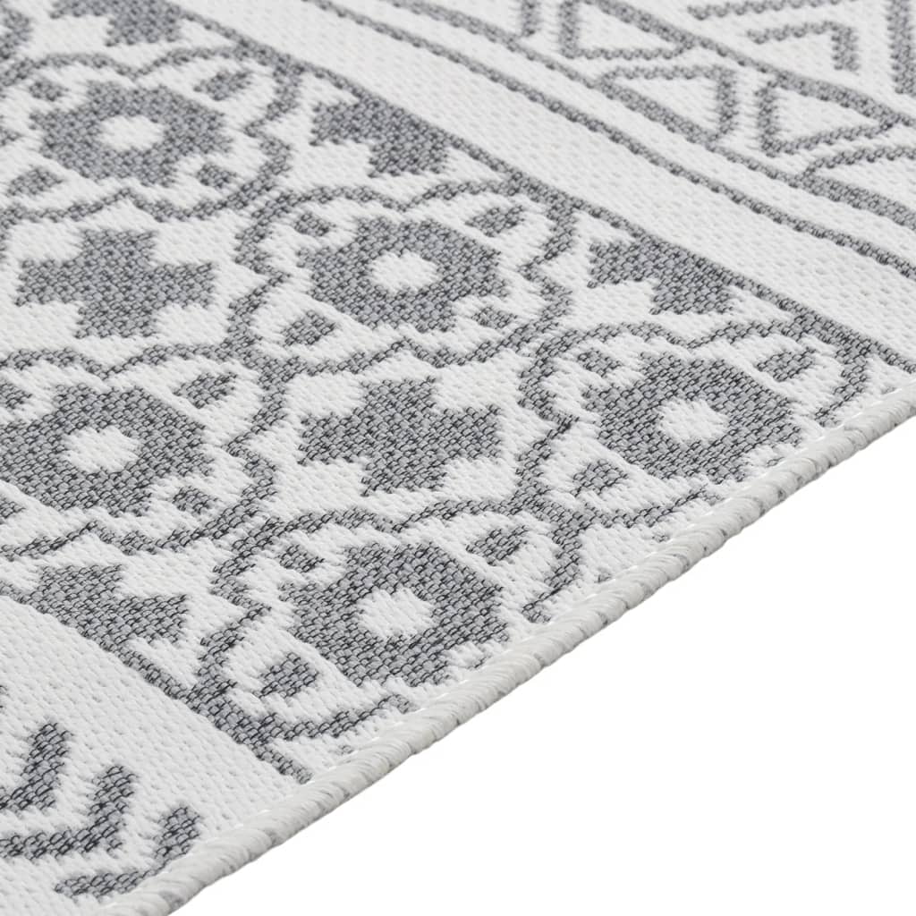 Vidaxl rug 160x230 cm cotton gray and white