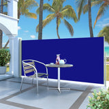 Pantalla de jardín Vidaxl extensible 140x300 cm azul