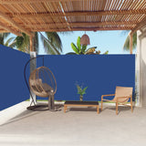 VidaXL Windscherm uittrekbaar 180x600 cm blauw