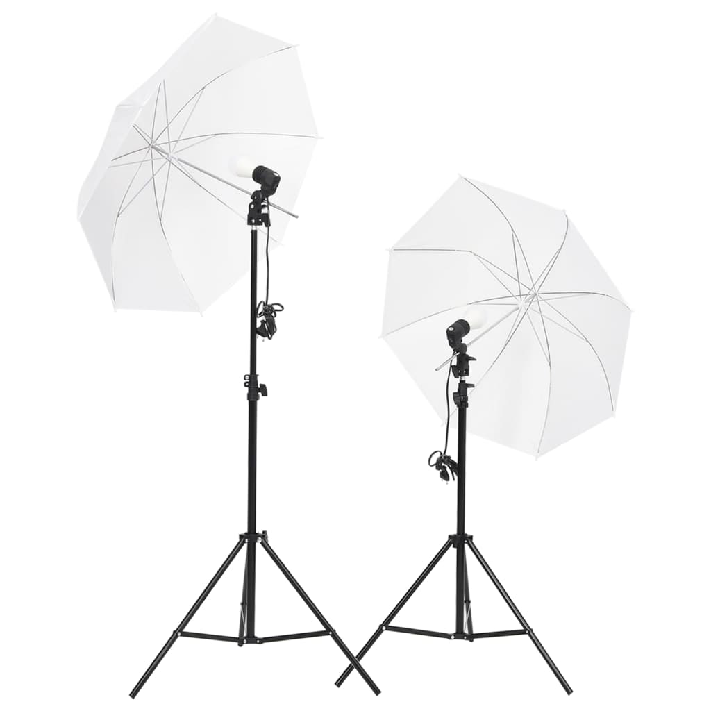 Vidaxl Studio Luuchte Set mat Tripods a Regenbrellas