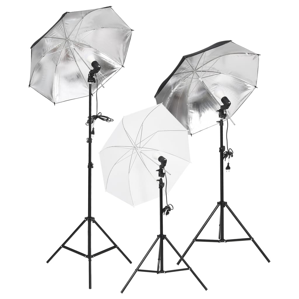 Vidaxl Studio Lighting Set con treppiedi e ombrelli