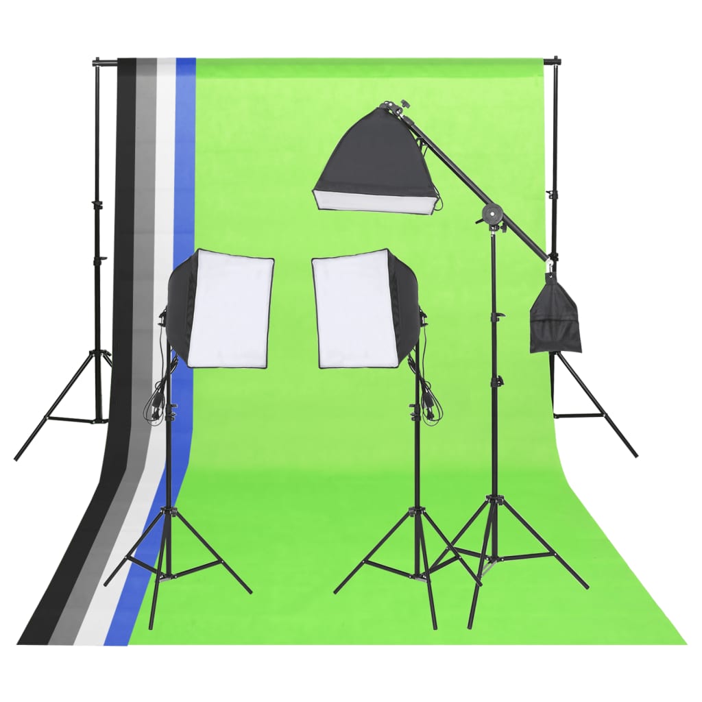 Vidaxl Fotostudio Lighting Set con fondo y reflector