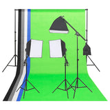 Vidaxl Fotostudio Lighting Set con fondo y reflector