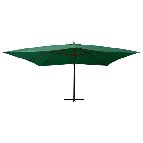 Vidaxl Parasol flottant avec poteau en bois 400x300 cm vert