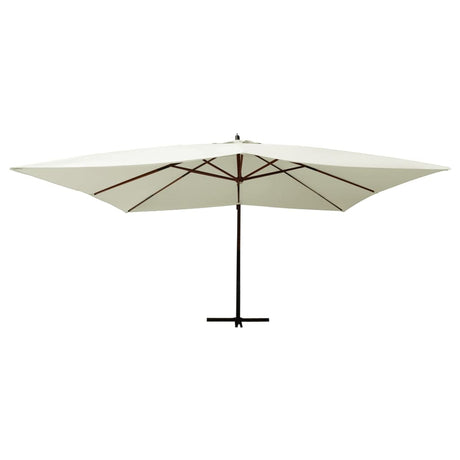 Vidaxl parasol flottant avec poteau en bois 400x300 cm sableux blanc