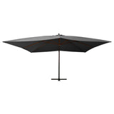 Vidaxl flydende parasol med træpol 400x300 cm anthracit -farvet