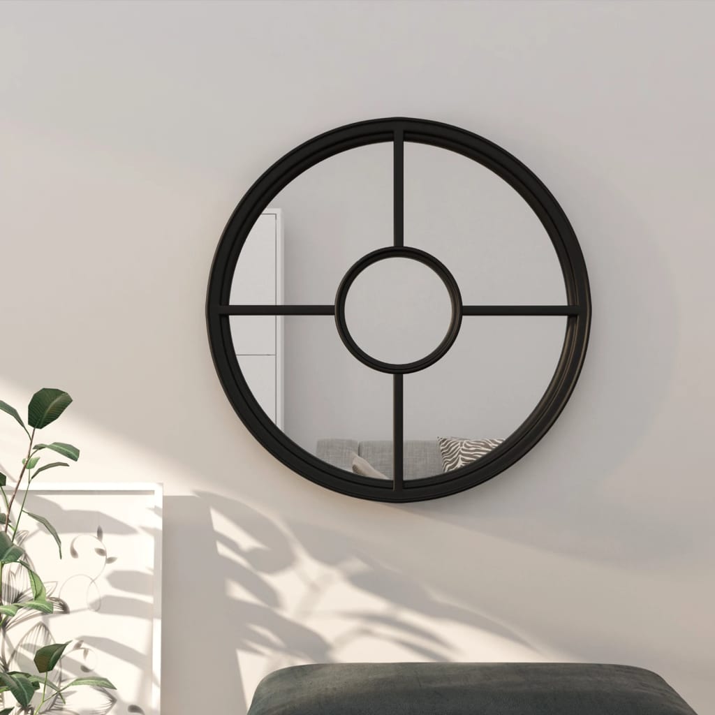 Vidaxl mirror around 60x4 cm iron black