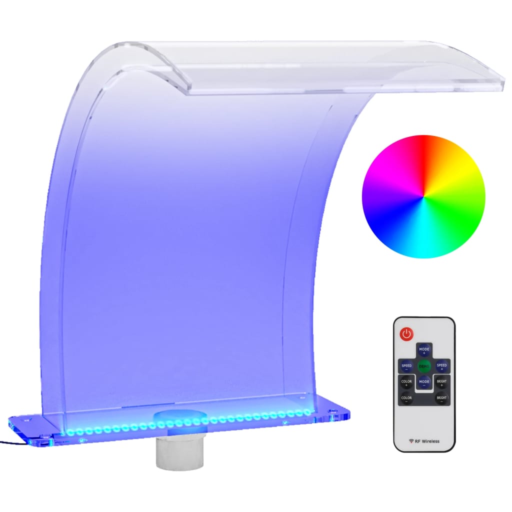 Funga piscina Vidaxl con LED RGB 50 cm acrilici