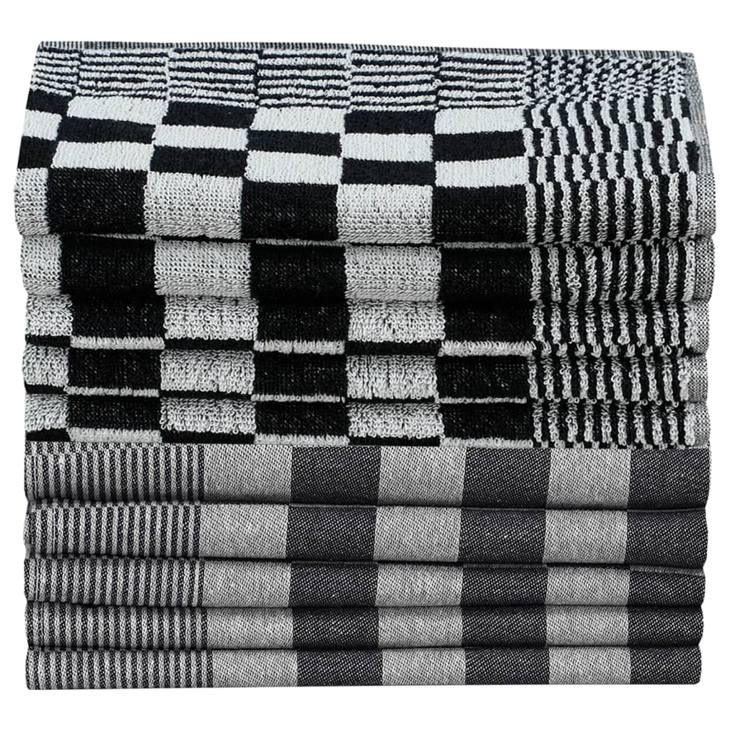 Vidaxl 10-part kitchen cloth Set cotton black and white