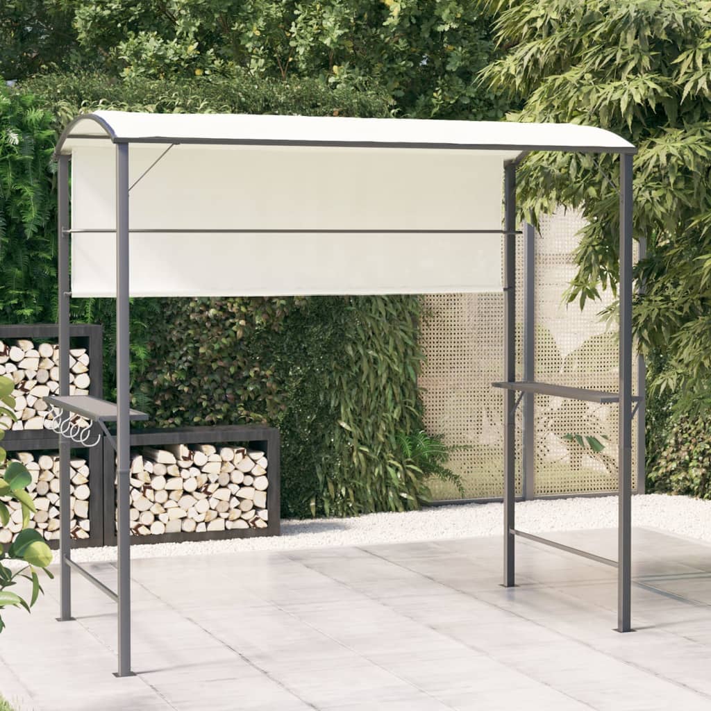 Vidaxl arbor with roof 220x110x200 cm cream -colored