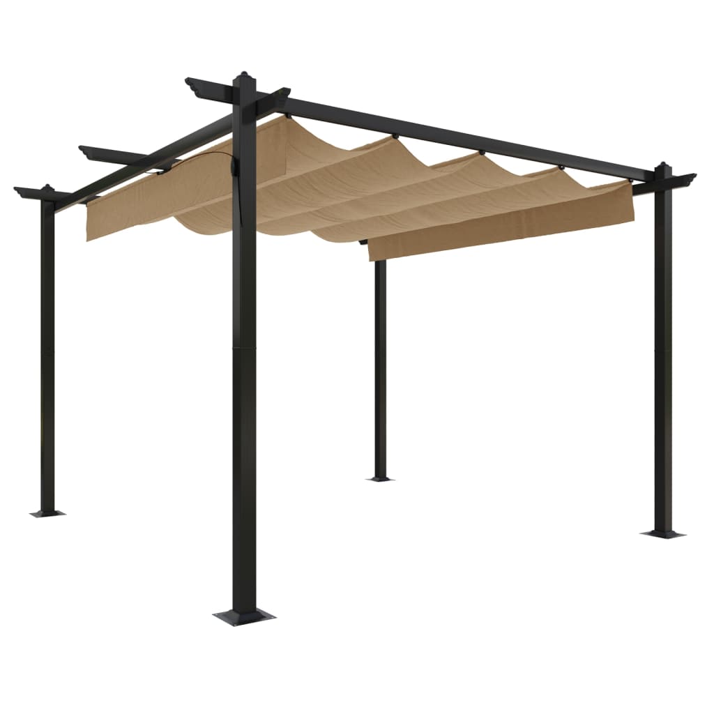 Vidaxl Garden Practor with extendable roof 3x3 m Taupe