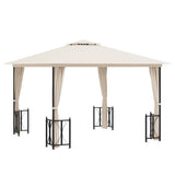 Arbor vidaxl avec parois latérales et toit double 3x3 m crème colorée