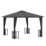 Arbor vidaxl avec parois latérales et toit double 3x3 m anthracite -colored