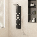 Vidaxl Shower Panel 25x47.5x130 cm szklany czarny