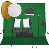 Vidaxl Photo Studio Conjunto de iluminación, fondo y reflector