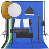 Vidaxl Photo Studio Conjunto de iluminación, fondo y reflector