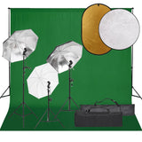 Vidaxl Photo Studio Conjunto de iluminación, fondo y reflector