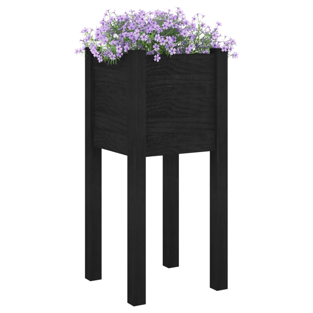 Vidaxl Planters 2 stk 31x31x70 cm Solid fyrretræ sort