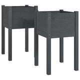 Vidaxl Planters 2 St. 40x40x70 cm Solid Pine Grey