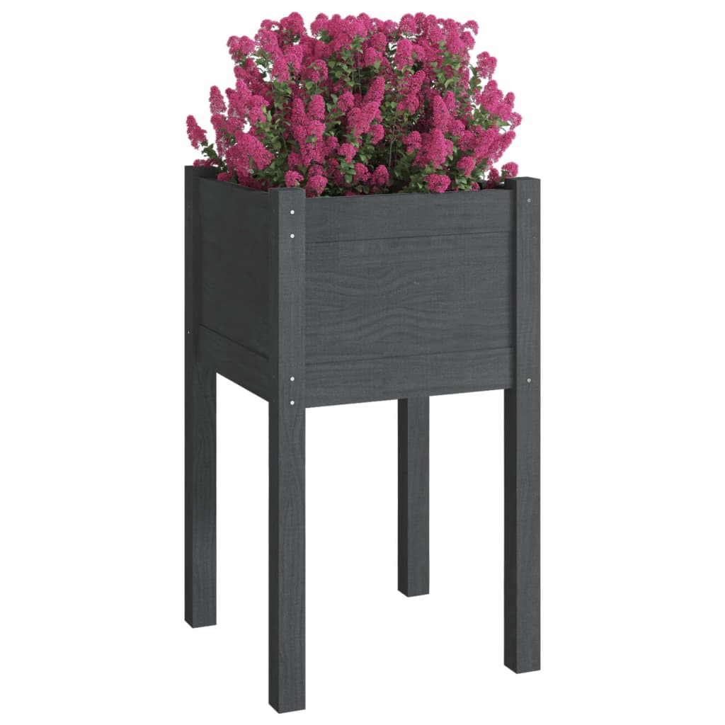 Vidaxl Planters 2 St. 40x40x70 cm Solid Pine Grey