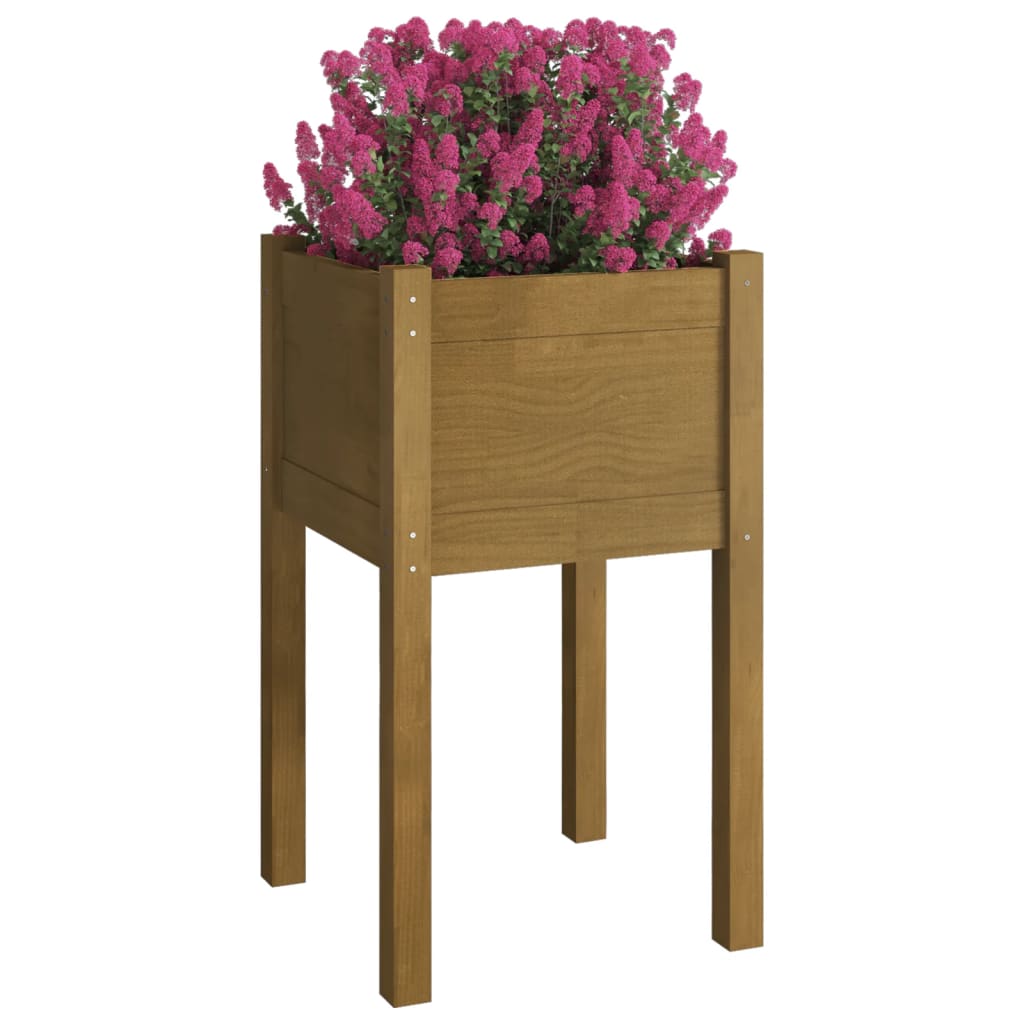 Vidaxl Planters 2 St 40x40x70 cm Solid fyrretræbrun