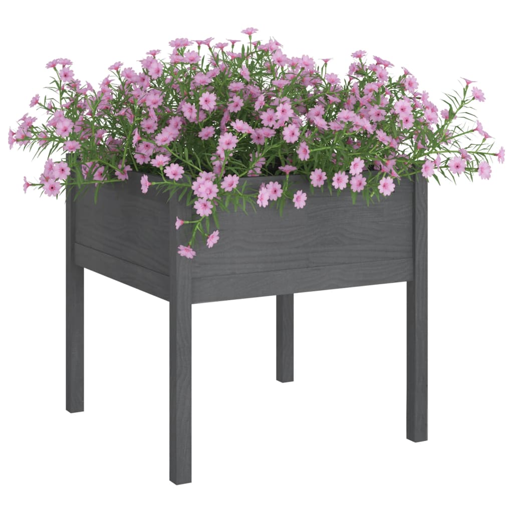 Vidaxl Planters 2 St 70x70x70 cm Solid Pine Grey