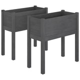 Vidaxl Planters 2 St 70x31x70 cm Solid Pine Grey