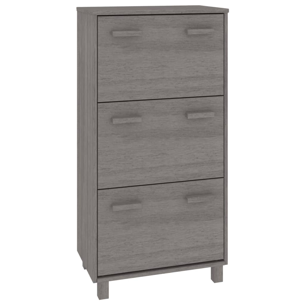 VidaXL shoe cabinet Hamar 59.5x35x117 cm Solid pine light gray