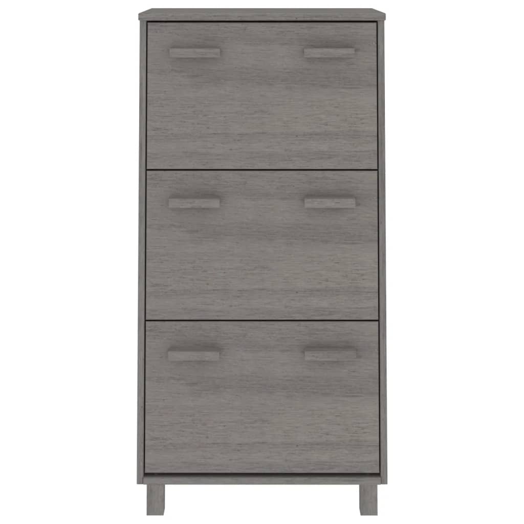 VidaXL shoe cabinet Hamar 59.5x35x117 cm Solid pine light gray