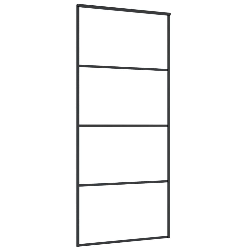 Vidaxl sliding door 90x205 cm matte ESG glass and aluminum black