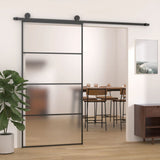 VidaXL sliding door 102.5x205 cm matte ESG glass and aluminum black