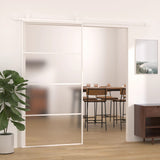 VidaXL sliding door 102.5x205 cm matte ESG glass and aluminum white