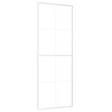 Puerta corredera de Vidaxl 76x205 cm de vidrio ESG mate y aluminio blanco