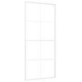 Puerta corredera de Vidaxl 90x205 cm de vidrio ESG mate y aluminio blanco