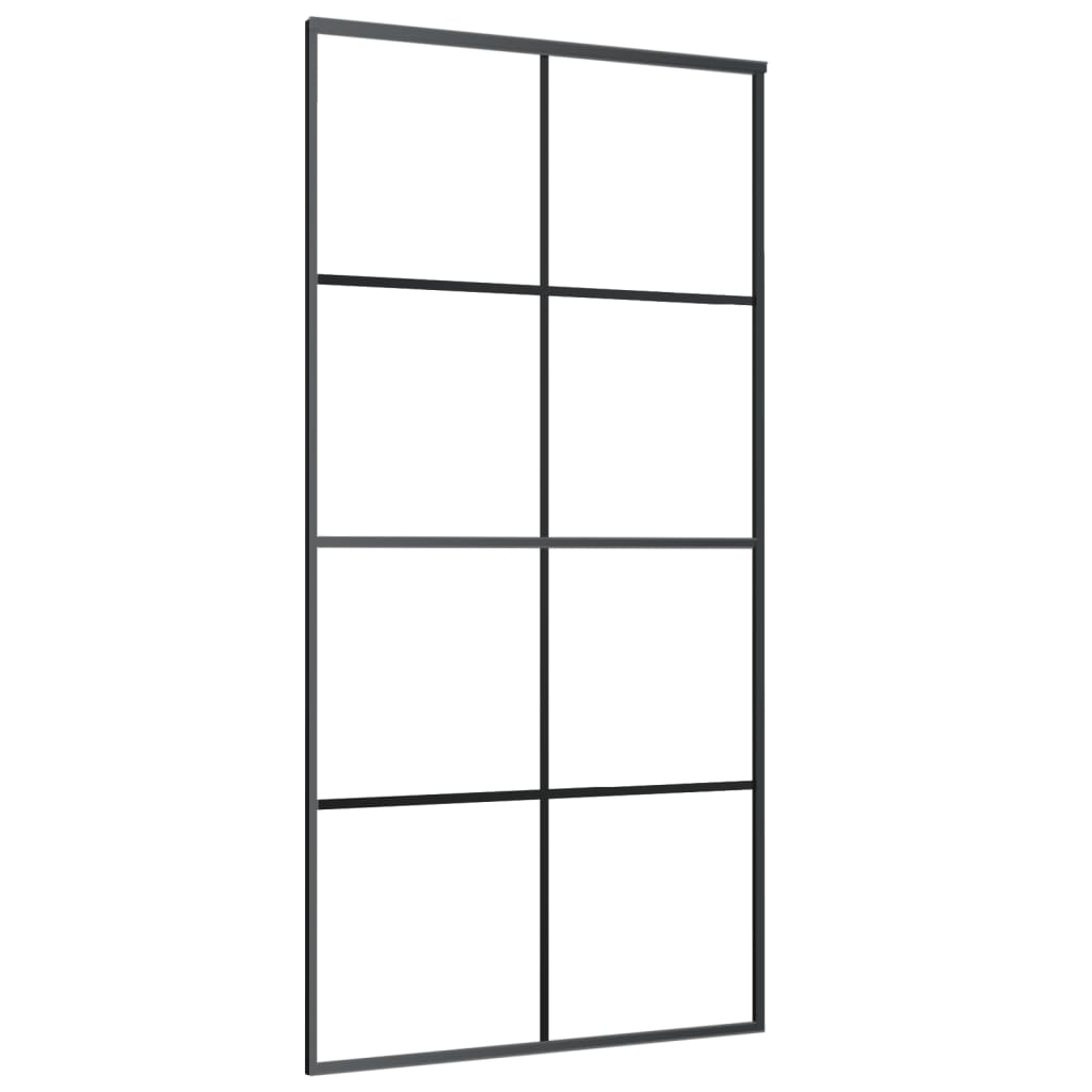 Puerta corredera de Vidaxl 102.5x205 cm de vidrio ESG mate y negro de aluminio