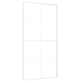 Puerta corredera de Vidaxl 102.5x205 cm de vidrio ESG y blanco de aluminio