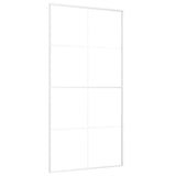 Vidaxl Porte coulissante 102.5x205 cm Verre ESG mate et aluminium blanc