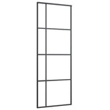 VidaXL sliding door 76x205 cm ESG glass and aluminum black