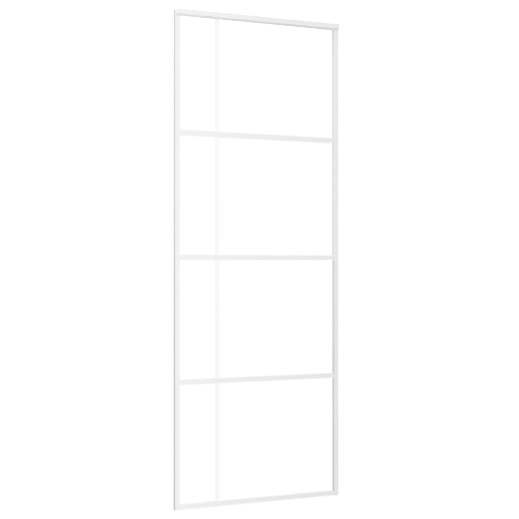 Vidaxl Porte coulissante 76x205 cm Verre ESG et aluminium blanc