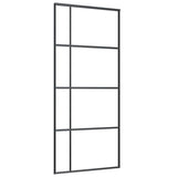 Puerta corredera Vidaxl 90x205 cm de vidrio ESG y negro de aluminio