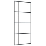 Vidaxl rutscht Dier 90x205 cm mattte Esg Glas an Aluminium schwaarz